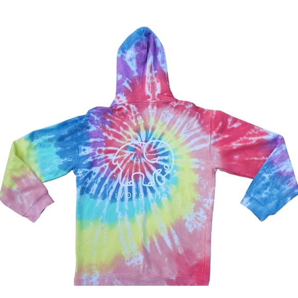 Ivory Ella Tie-dye Hoodie Sweatshirt  size Medium Oversized Rainbow Elephant NEW - Picture 10 of 10